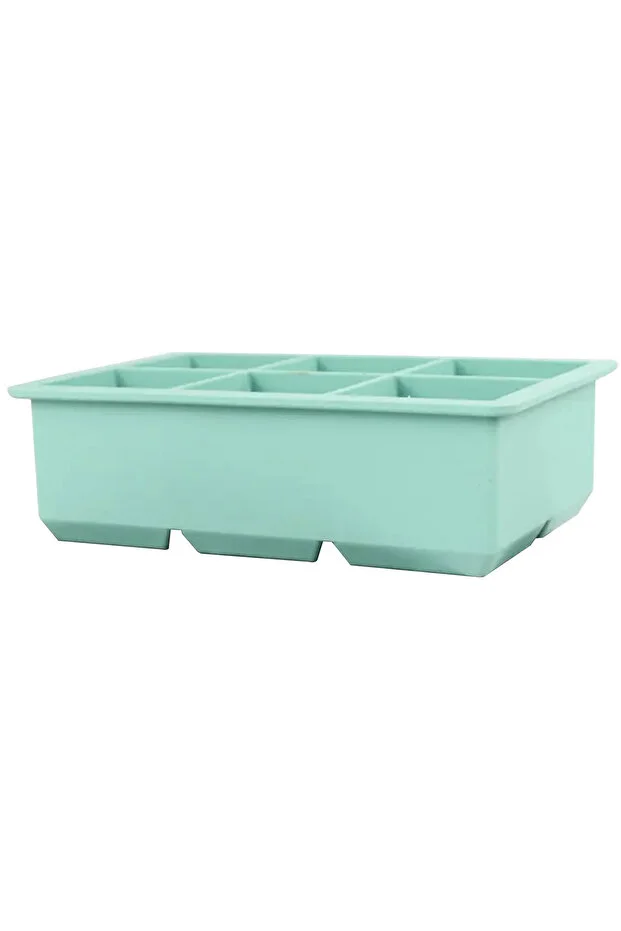 Silikon Buzluk Buz Kalıbı, 6 Bölmeli Küp, Kapaklı, Sky Blue